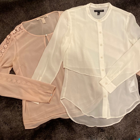 2 Sheer Blouses Banana Republic and Forever21 Bundle - Picture 1 of 7